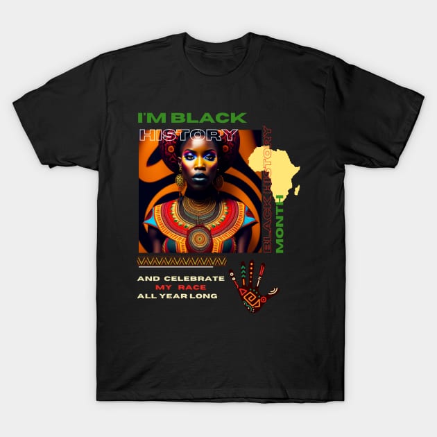 Black history month cute graphic design artwork T-Shirt by Nasromaystro